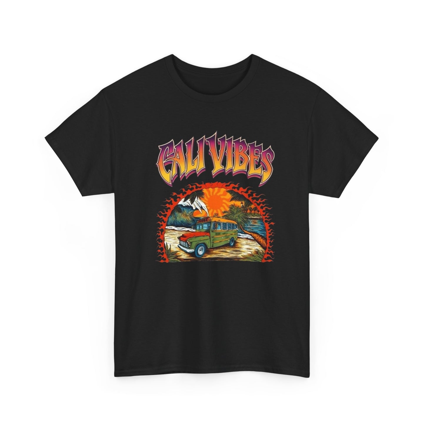 Cali Vibes T Shirt Graphic Unisex Heavy Cotton Tee NEW GIFT