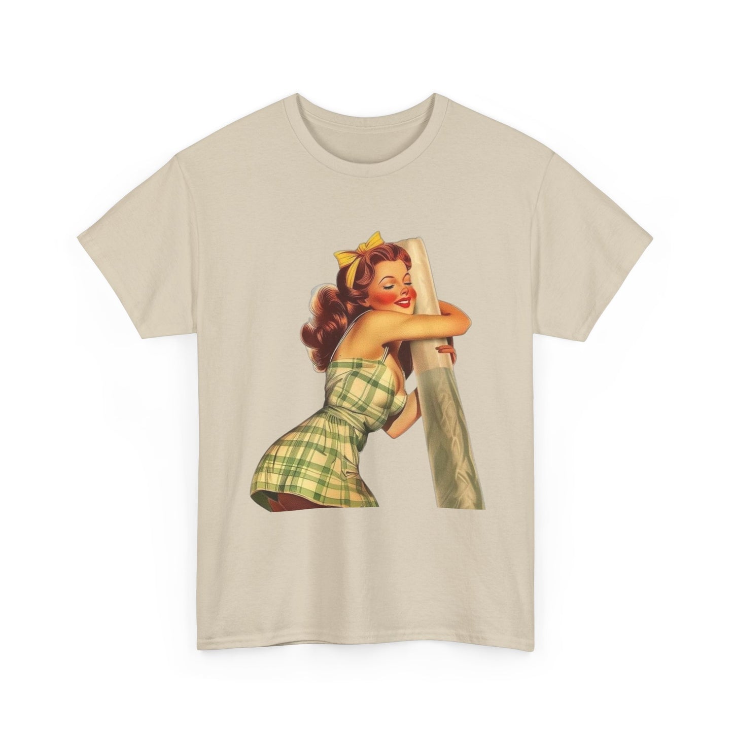 Joint Love Weed Model Pinup Graphic T-Shirt Womens Comfy Cotton Tee NEW