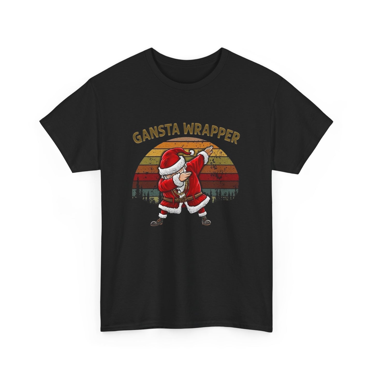 Santa Gangsta Wrapper Funny Graphic T Shirt NEW Unisex Heavy Cotton Tee
