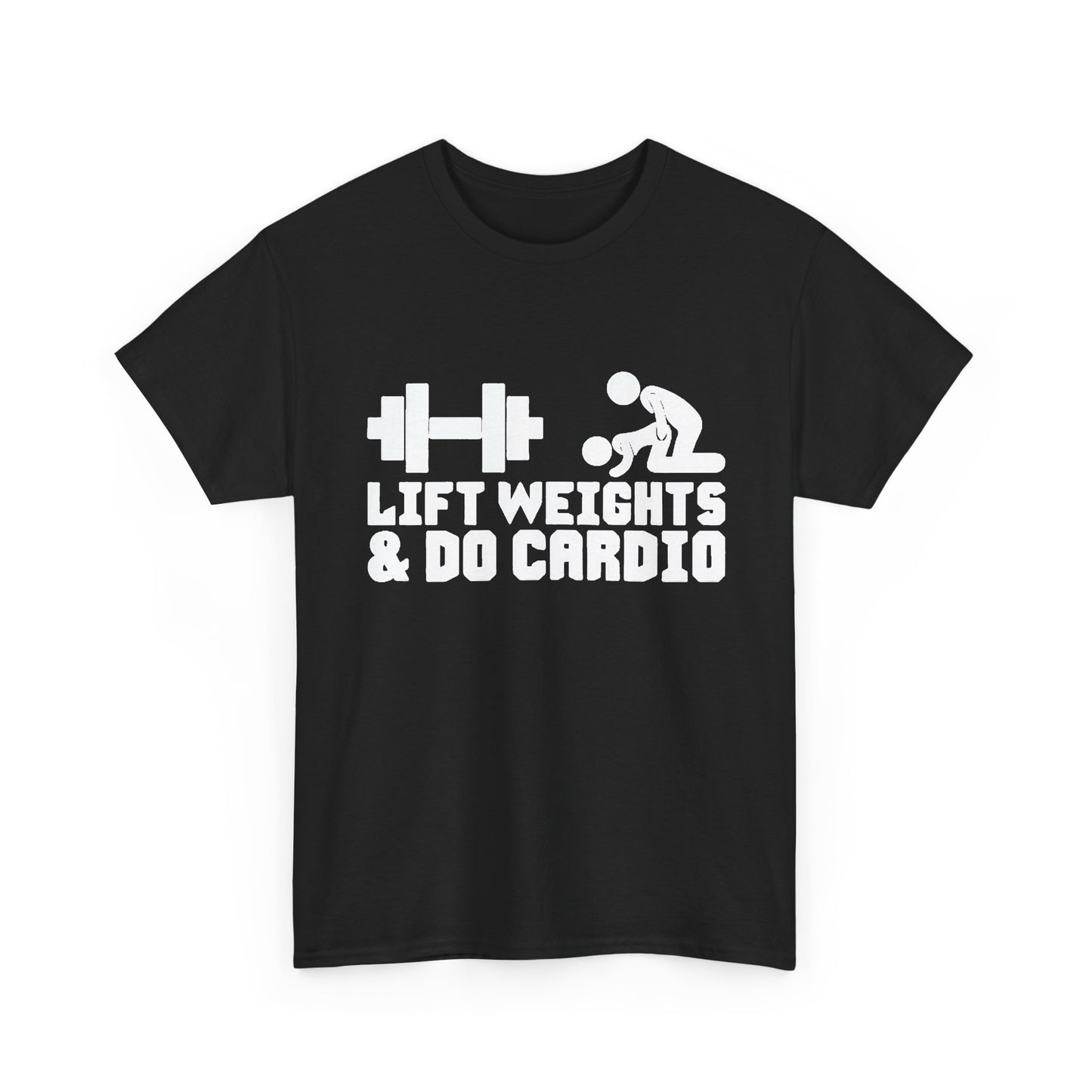 Lift Weights And Cardio Shirt Funny Graphic GYM Workout Unisex Heavy Cotton Tee