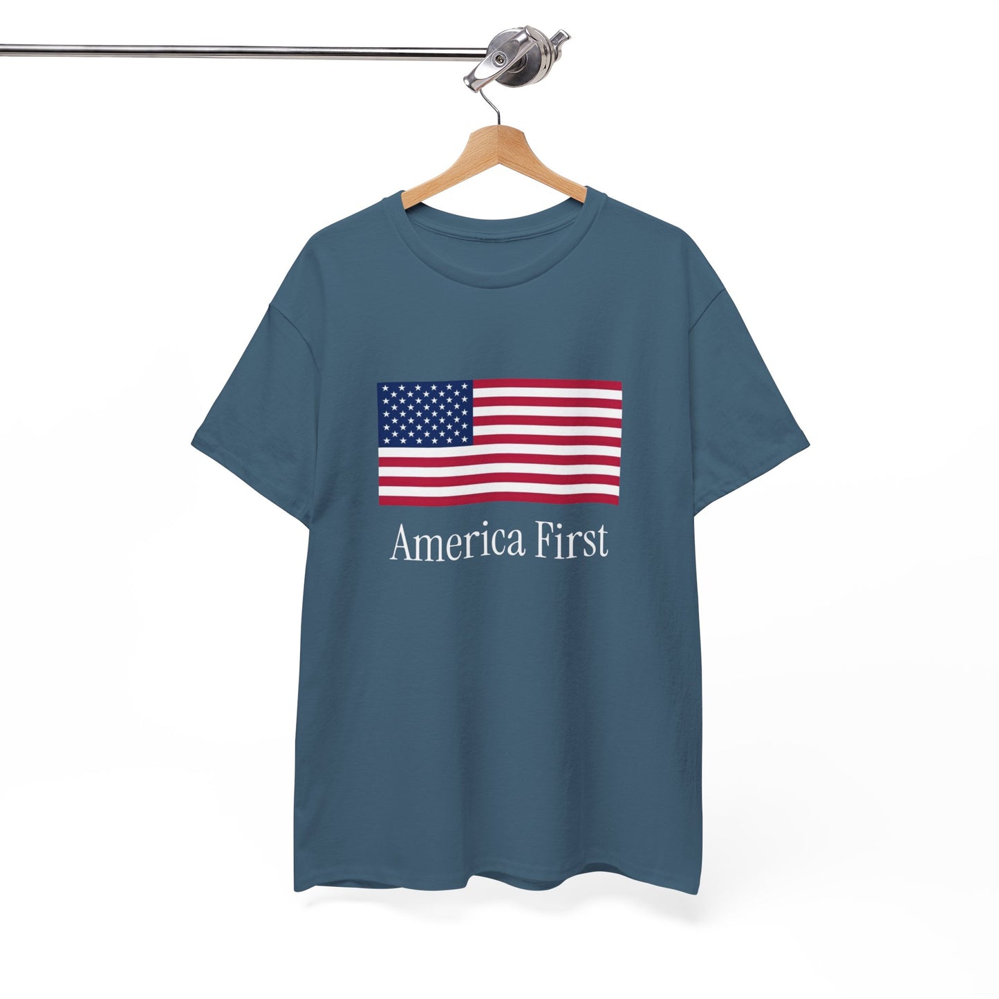 America First USA Flag Graphic T Shirt Heavy Cotton Tee NEW ADULT UNISEX