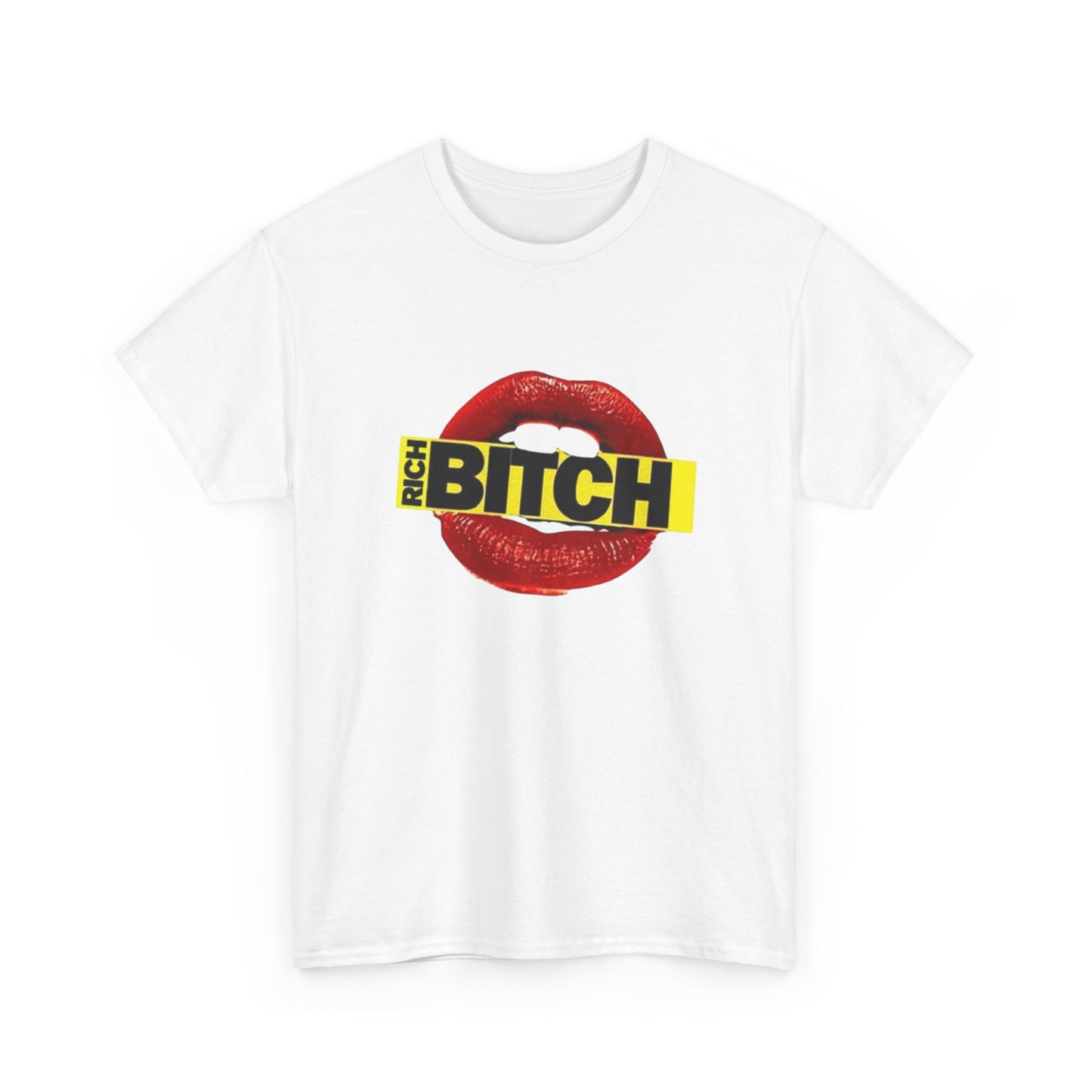 Rich Bitch Lips T-Shirt Unisex Heavy Cotton Tee Gift New