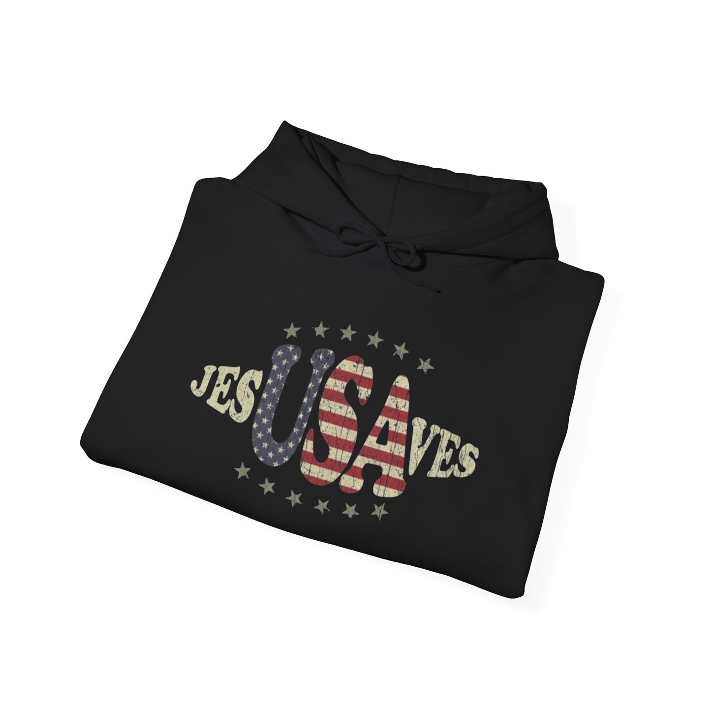 Jesus Saves USA Graphic Hoodie Men's Heavy Blend™ Hooded Sweatshirt