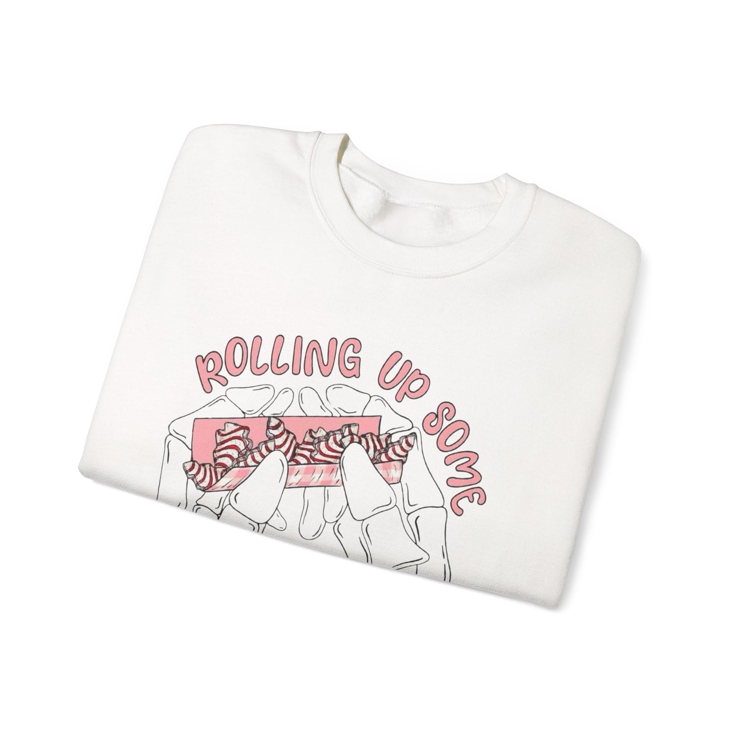 Rolling Up Some Christmas Spirit Funny Sweater NEW Heavy Crewneck Sweatshirt
