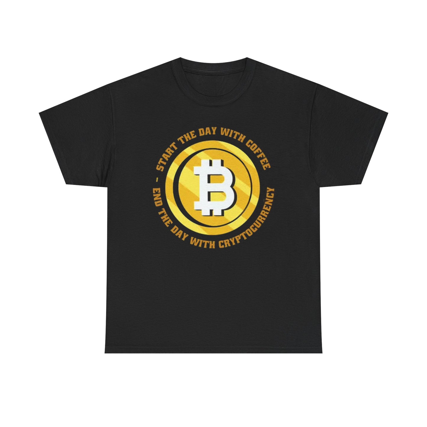 Crypto And Coffee Graphic T Shirt Funny Graphic Bitcoin Unisex Heavy Cotton Tee