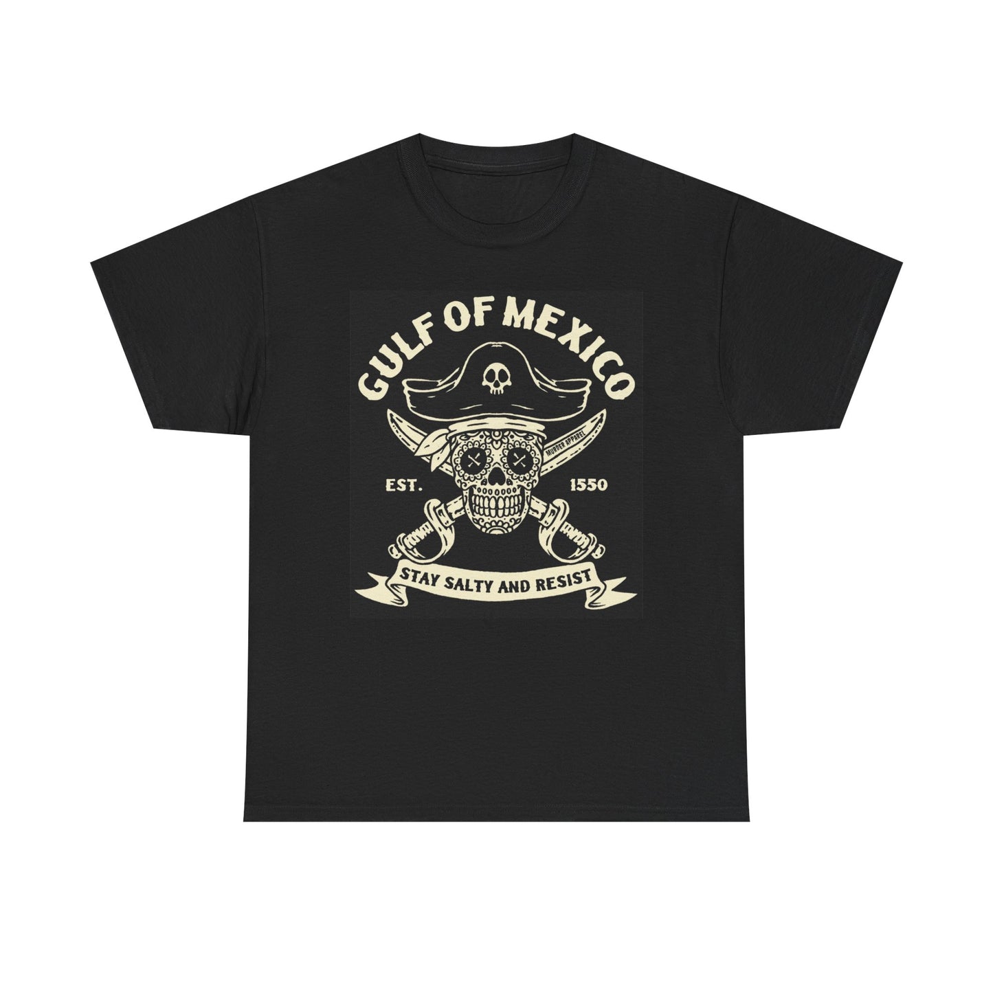 Gulf Of Mexico Graphic T Shirt Resist Pirate Unisex Heavy Cotton Tee