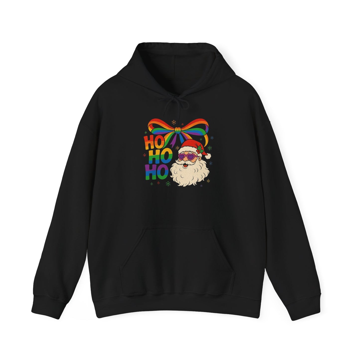 Rainbow Christmas Graphic Hoodie Santa Unisex Heavy Blend™ Hooded Sweatshirt NEW