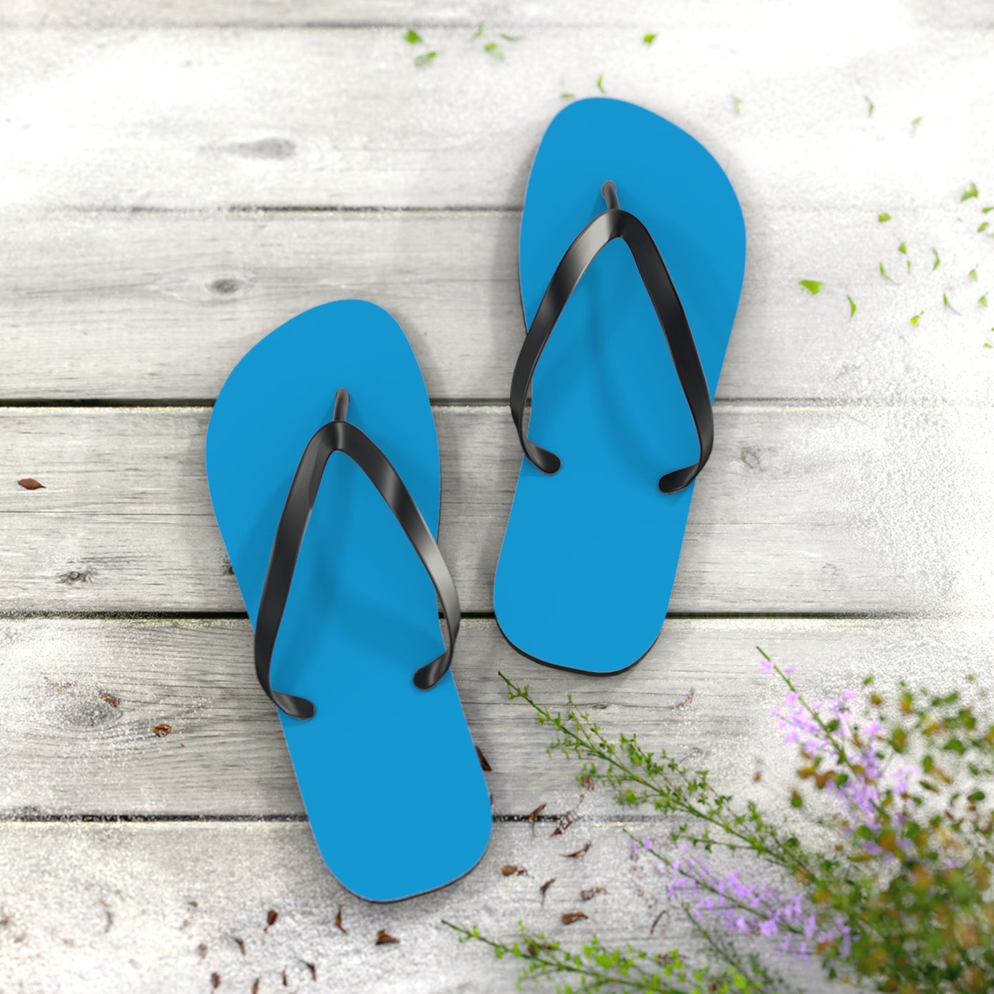 Neon Blue Flip Flops, Sandals Slides, Summer Footwear, Brand New