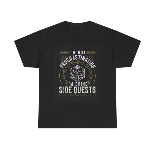 Doing Side Quests Graphic T Shirt Funny Retro Unisex Heavy Cotton Tee