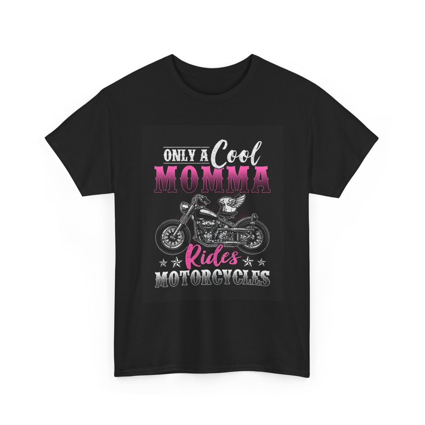 Cool Momma Rides Motorcycles Graphic T Shirt Retro Unisex Heavy Cotton Tee