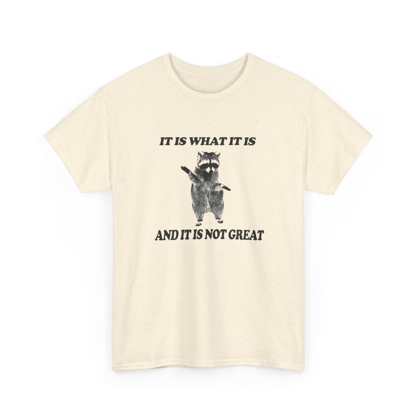 It Is What It Is Funny Raccoon Graphic T Shirt Unisex Heavy Cotton Tee