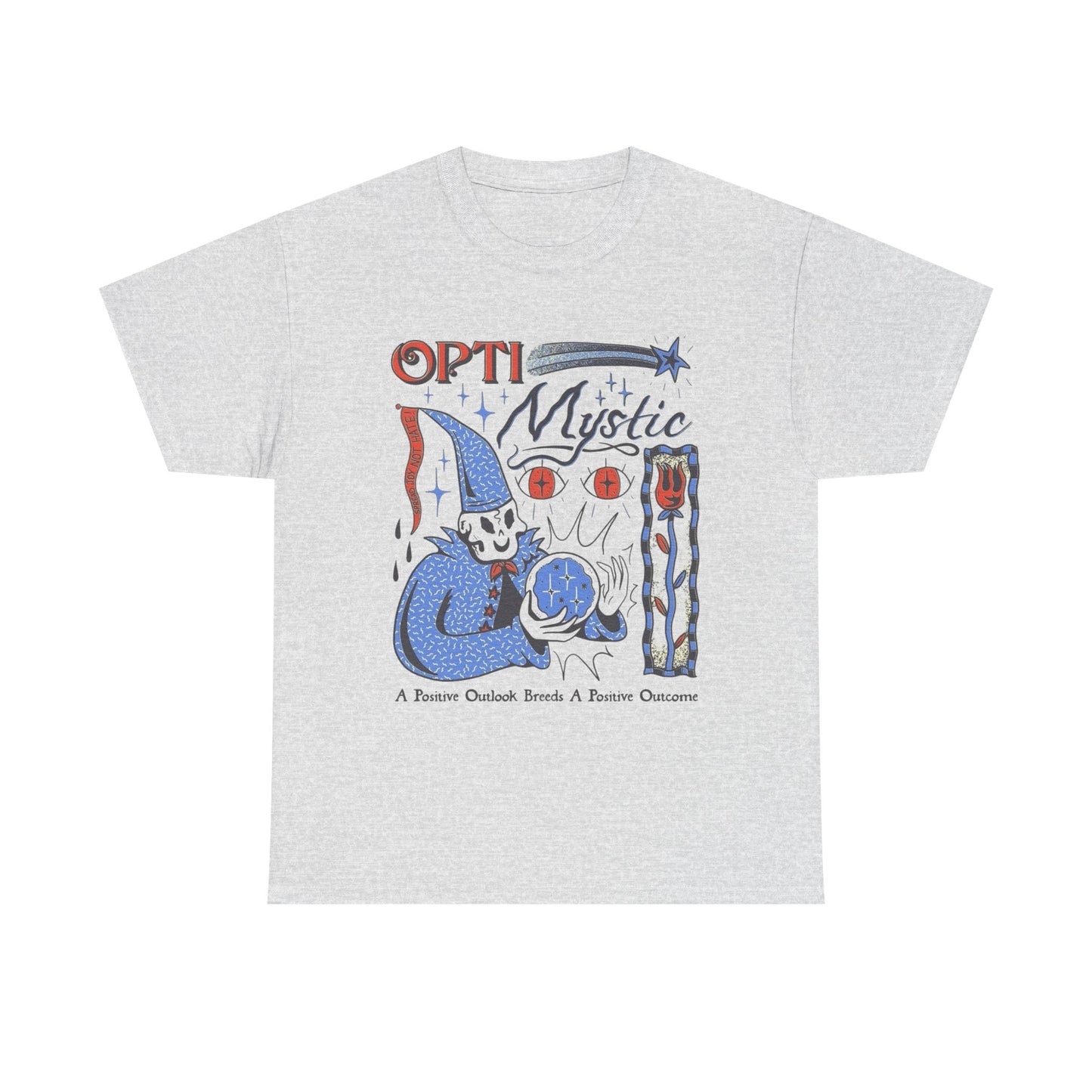Opti Mystic Funny Wizard Retro T Shirt Unisex Heavy Cotton Tee