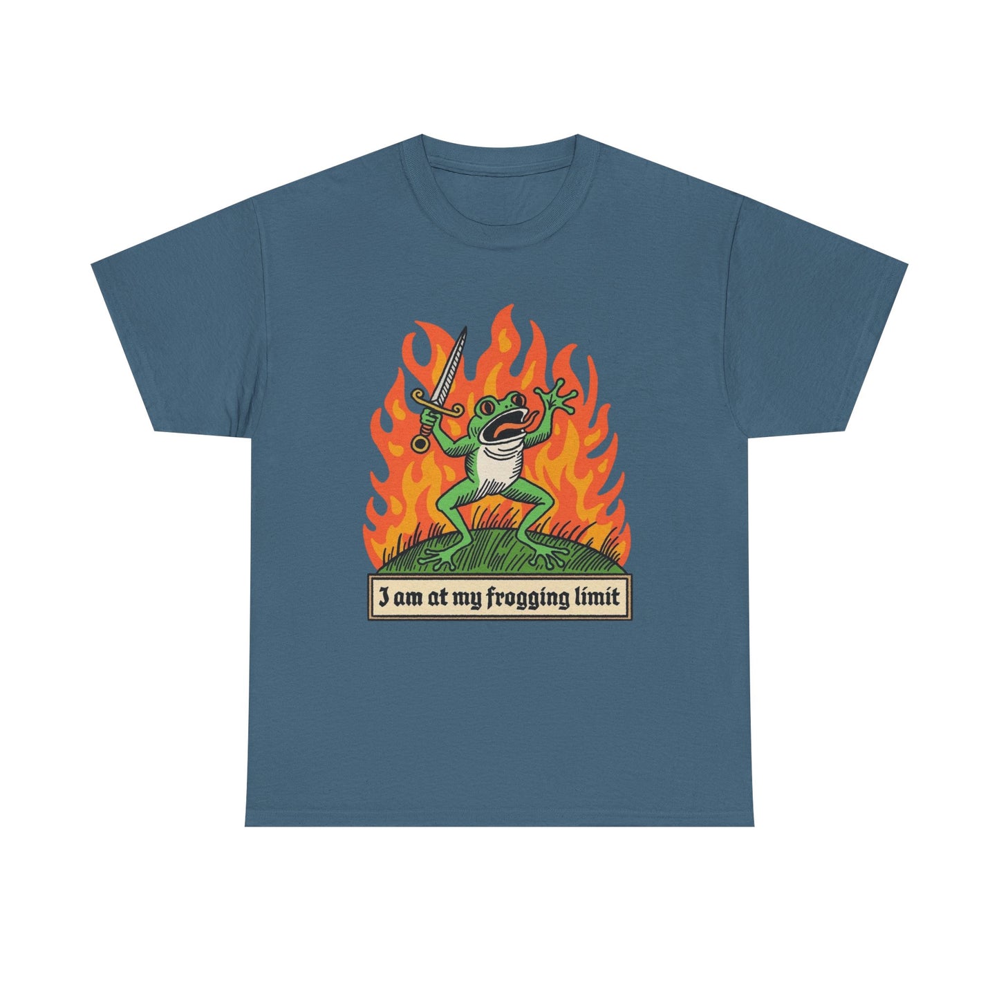 Im At My Frogging Limit Funny Graphic T Shirt Unisex Heavy Cotton Tee