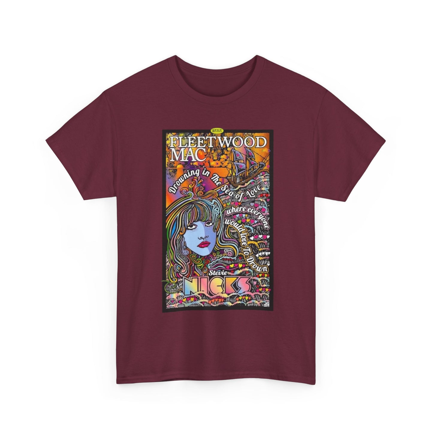 Fleetwood Mac T-shirt graphic vintage art 70s Unisex Heavy Cotton Tee