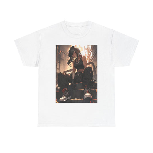 Waifu Anime T-shirt Girl Graphic Cartoon Retro Gaming Unisex Heavy Tee Gamer 17