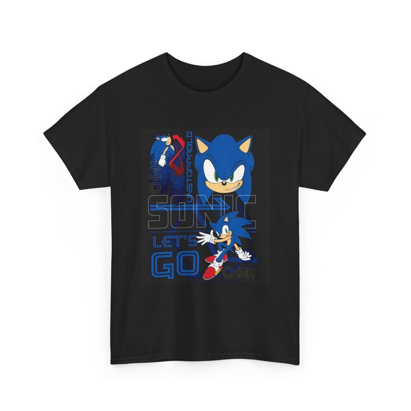 Sonic Tshirt Retro Gaming Graphic Gamer Unisex Heavy Cotton Tee