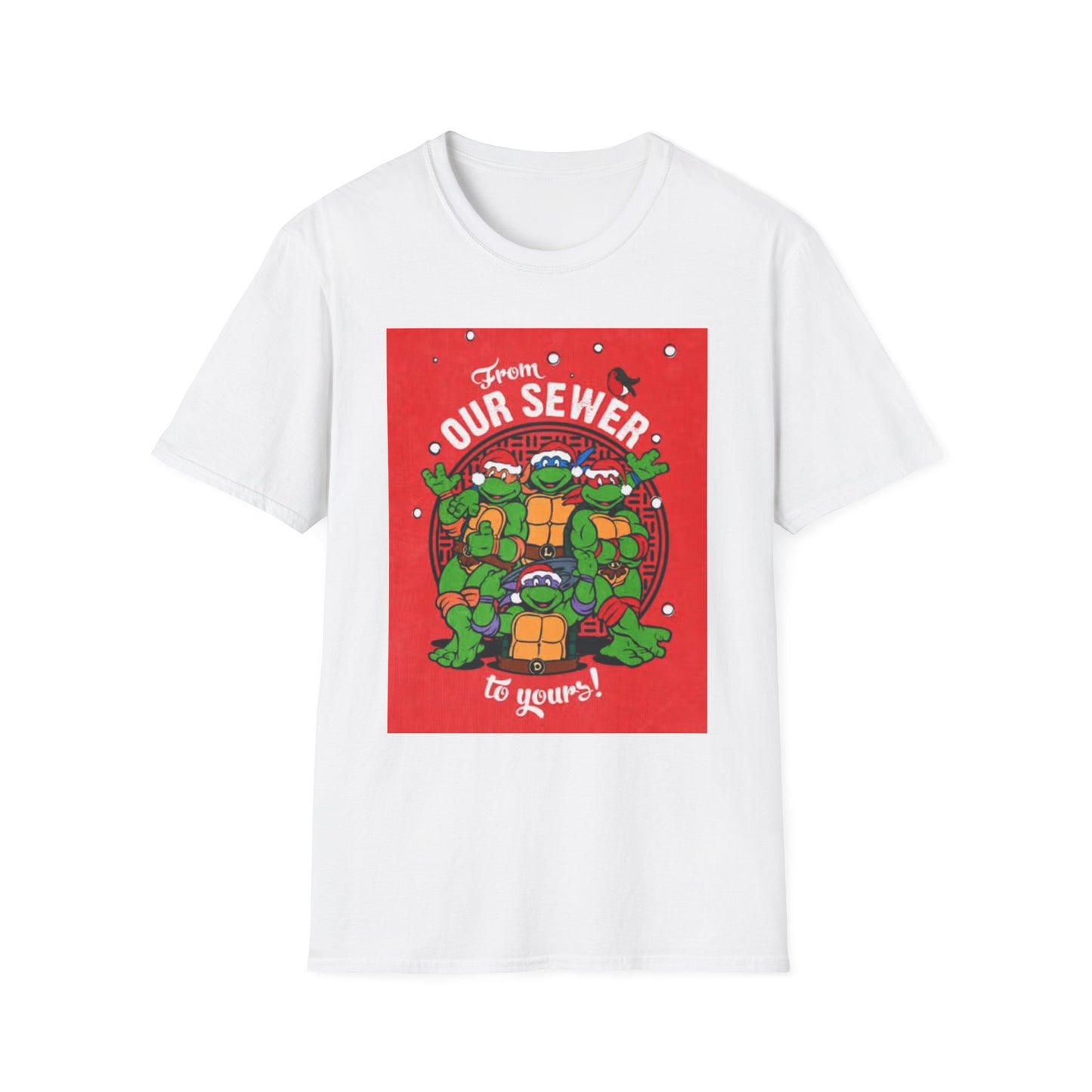 Christmas Turtles Graphic T Shirt Funny Retro Holidays Unisex Softstyle T-Shirt