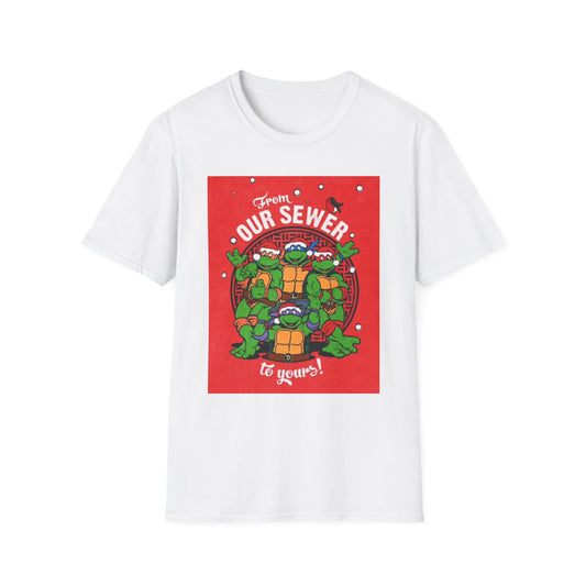 Christmas Turtles Graphic T Shirt Funny Retro Holidays Unisex Softstyle T-Shirt