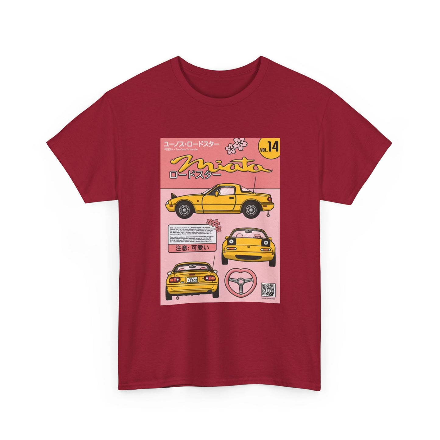 Mazda Miata Tshirt JDM Graphic Anime Cute Unisex Heavy Cotton Tee