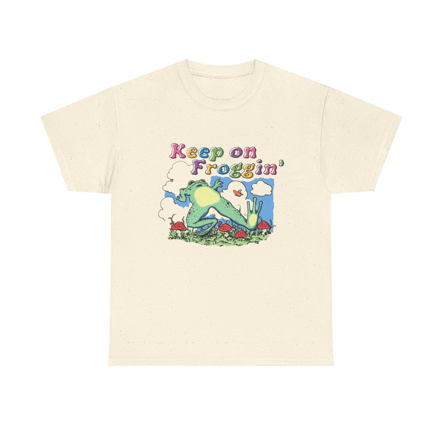 Keep on Froggin' Frog Illustration Tee | Retro Cute Frog Graphic