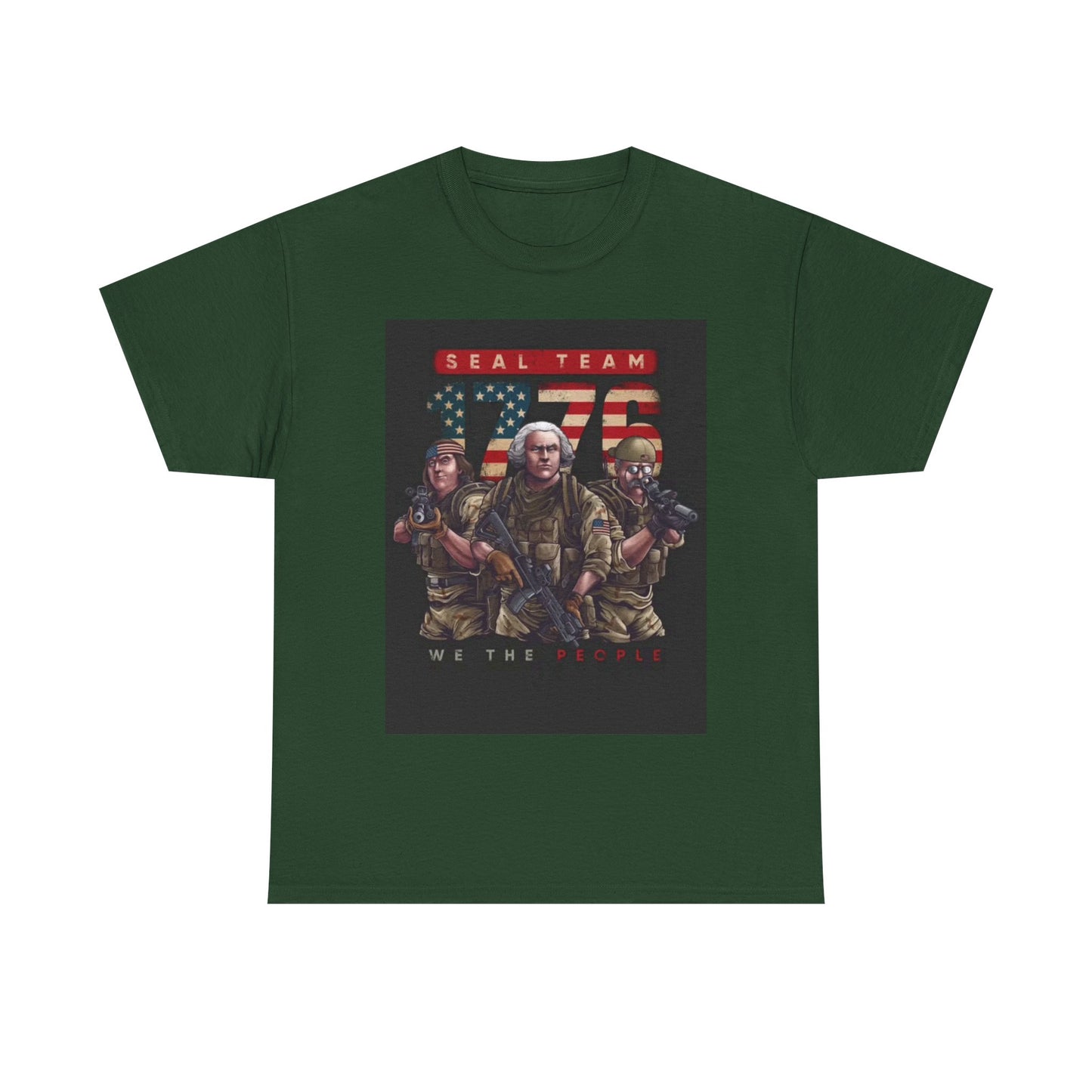 Navy Seals Team Tshirt 1776 America July 4th Flag Unisex Heavy Cotton Tee