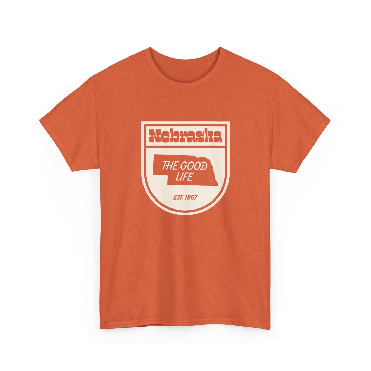 Nebraska The Good Life Graphic T Shirt ADULT NEW Unisex Heavy Cotton Tee
