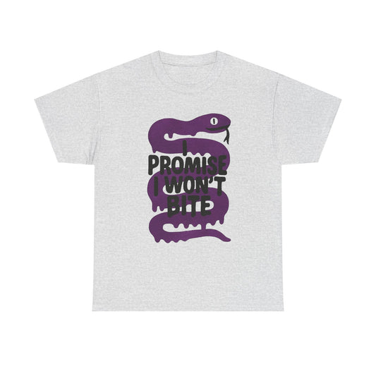 I Promise I Wont Bite Snake Graphic T Shirt Men's Heavy Cotton Tee