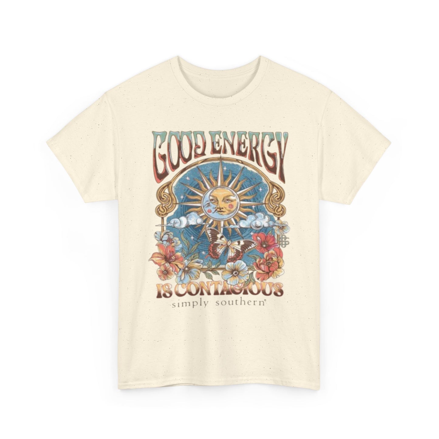 Good Energy Is Contagious Graphic T-Shirt Unisex Heavy Cotton Tee Gift NEW