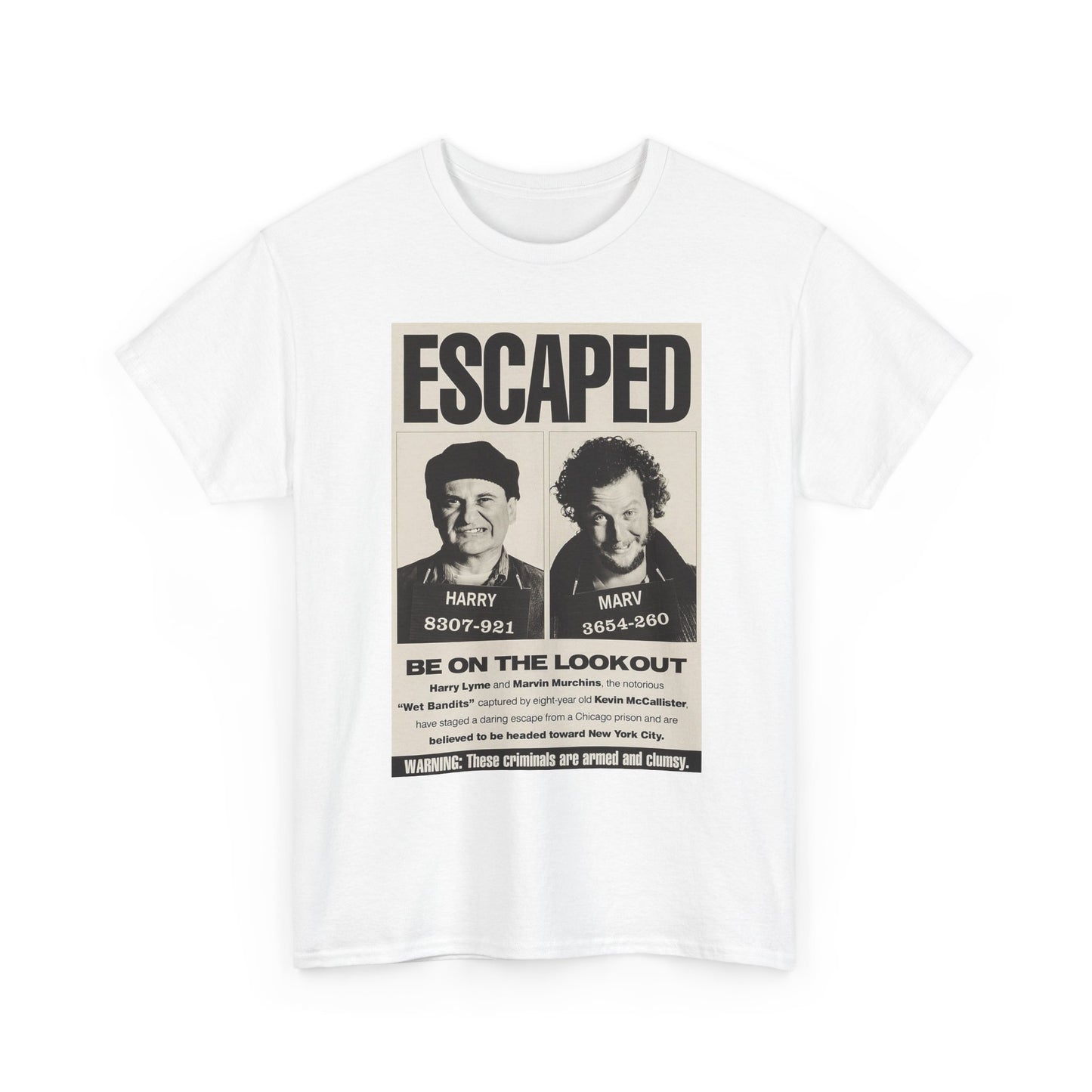 Escaped Poster Graphic T Shirt Home Alone Christmas Funny Holidays Tee