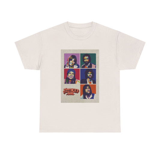 Fleetwood Mac Tshirt Vintage Neon Heads art rock classic Unisex Heavy Cotton Tee