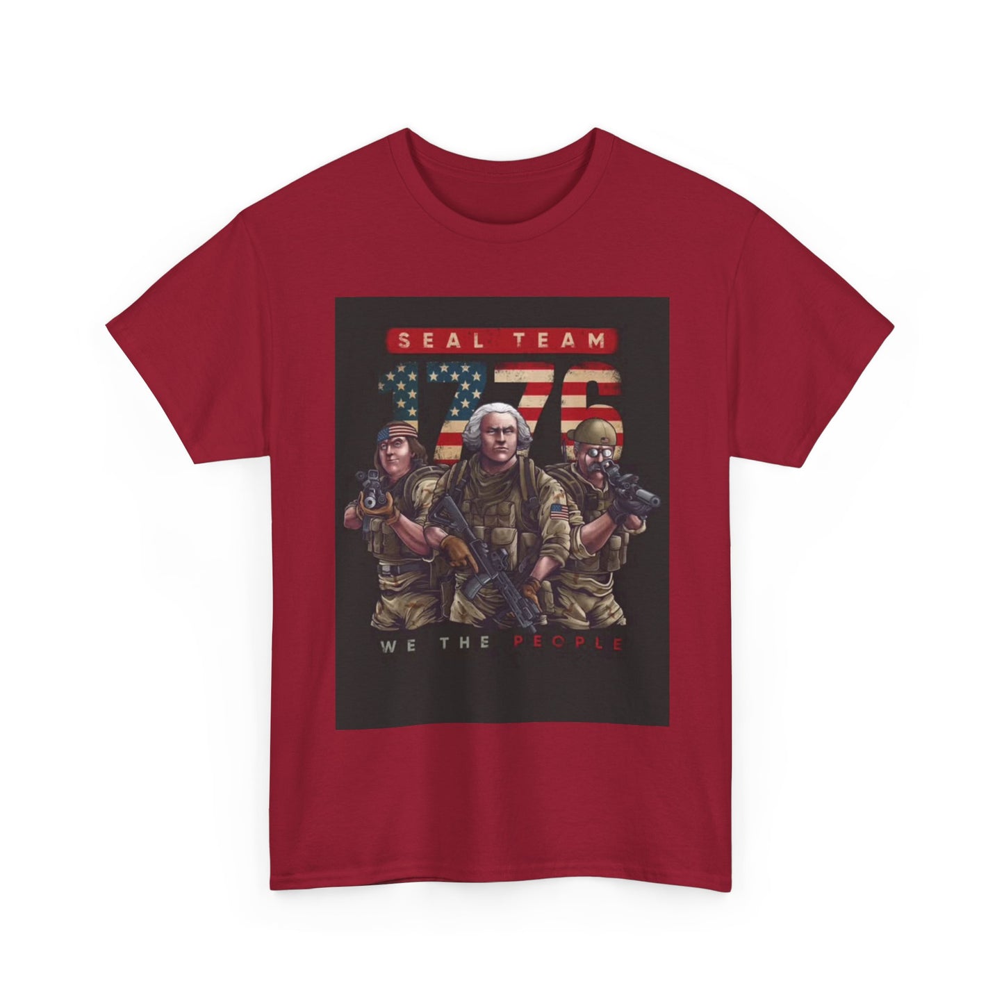 Navy Seals Team Tshirt 1776 America July 4th Flag Unisex Heavy Cotton Tee