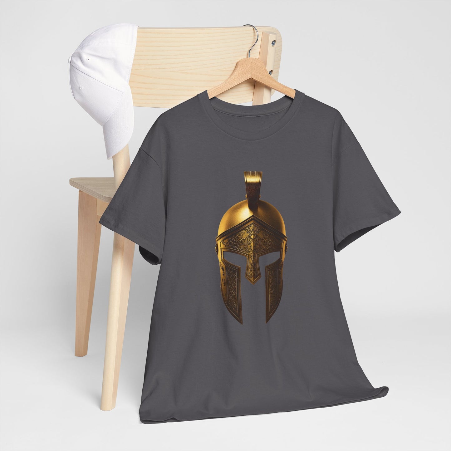 Spartan Warrior Helmet Graphic T Shirt Unisex Heavy Cotton Tee