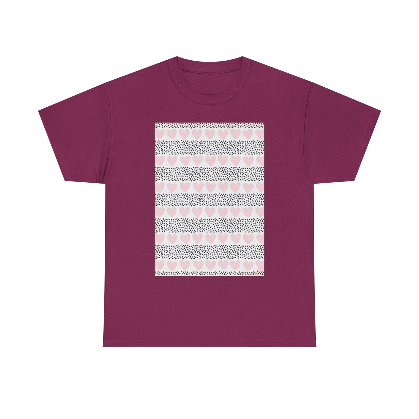 Pink Hearts Graphic T Shirt Love Amor Unisex Heavy Cotton Tee