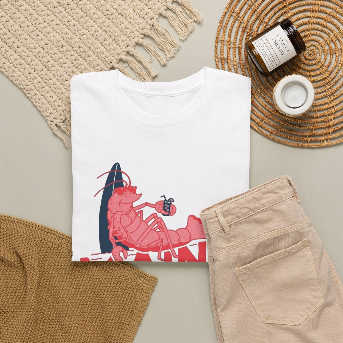 Maine York Beach Lobster Tee | Coastal Vacation Shirt Men's Graphic T Shirt