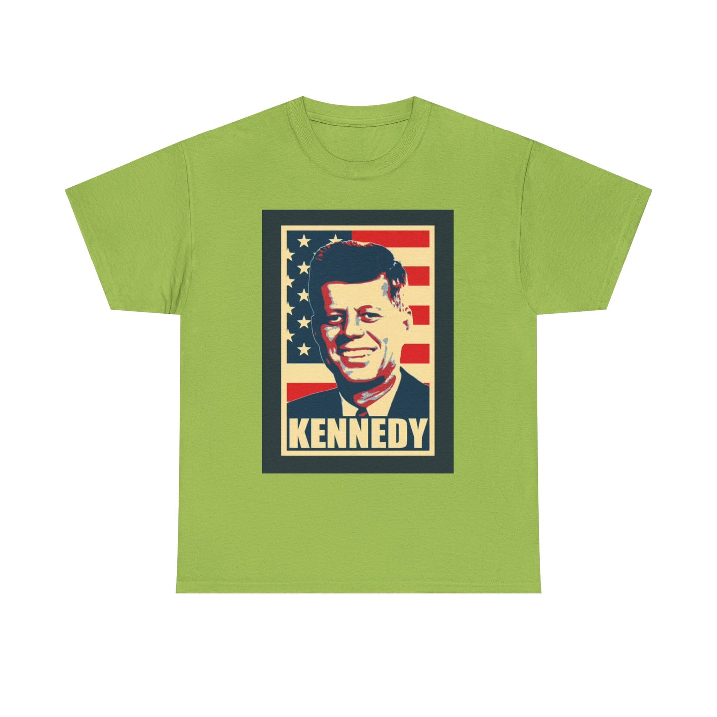 JFK Tshirt John F Kennedy American Flag President Unisex Heavy Cotton Tee