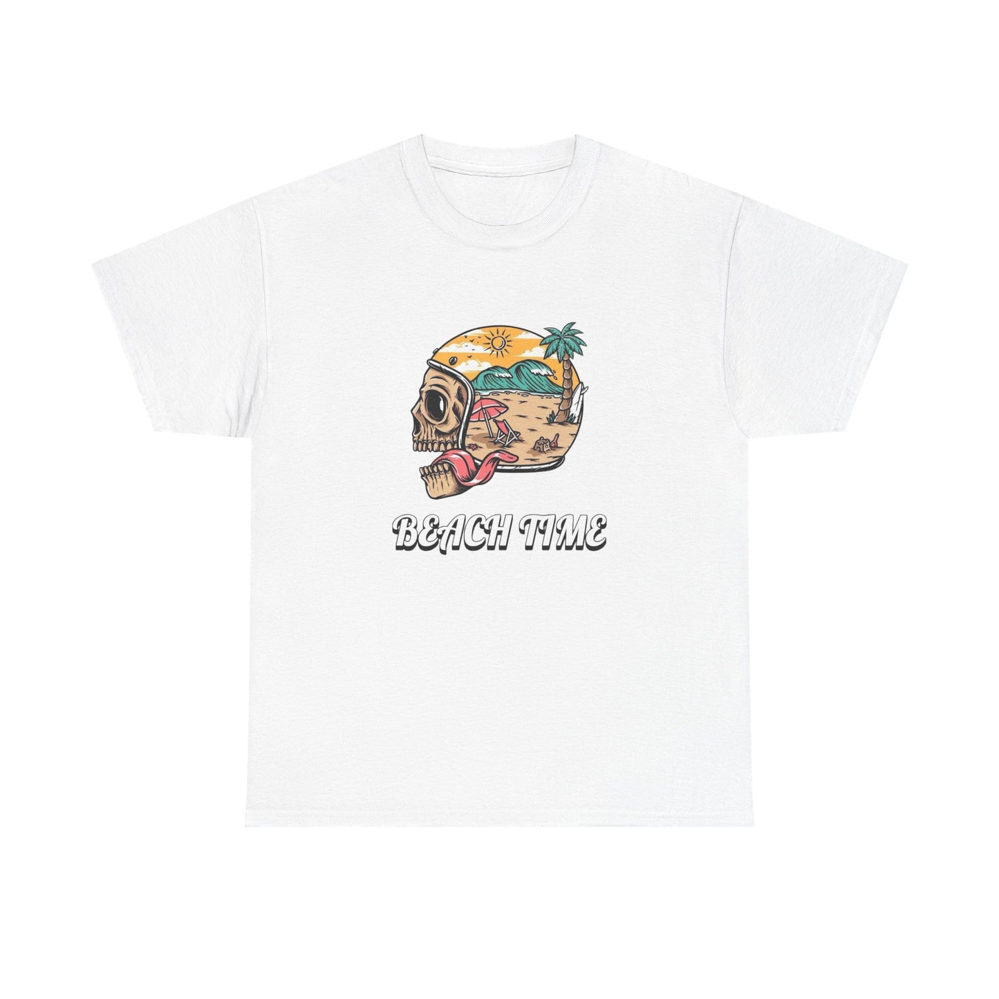 Beach Time Motorcycles T Shirt Graphic Unisex Heavy Cotton Tee NEW GIFT