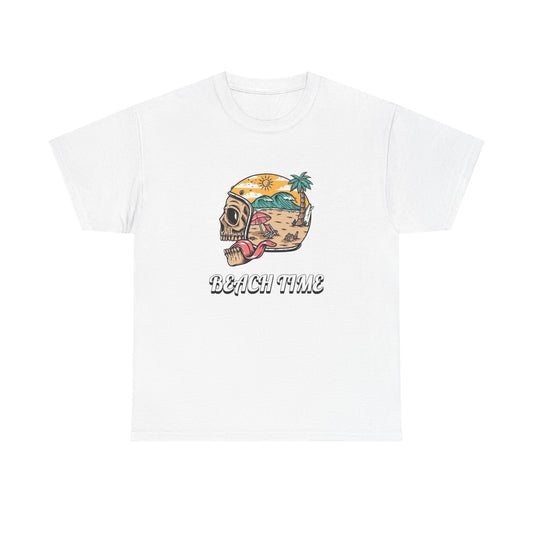Beach Time Motorcycles T Shirt Graphic Unisex Heavy Cotton Tee NEW GIFT