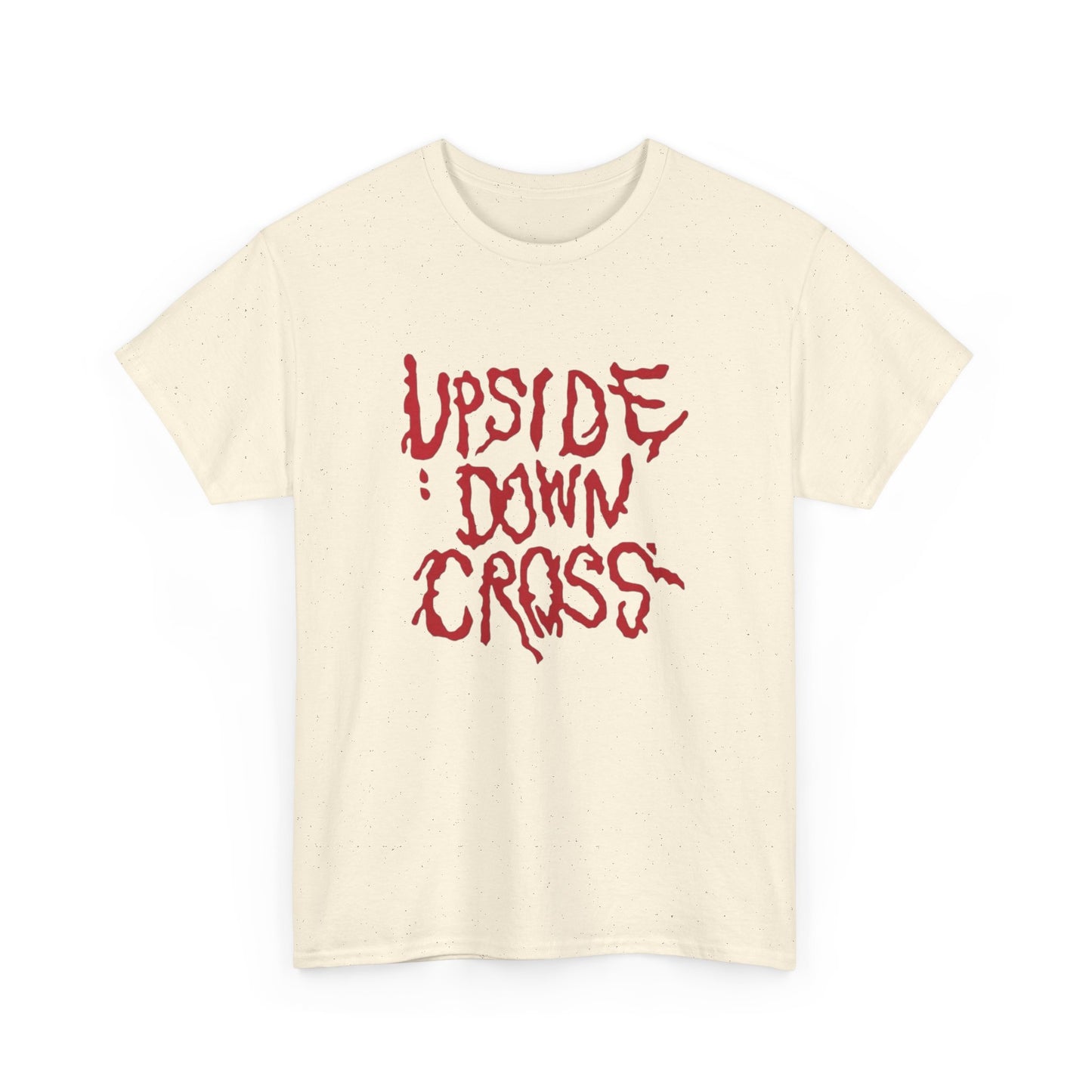 Upside Down Cross Graphic T Shirt Unisex Heavy Cotton Tee