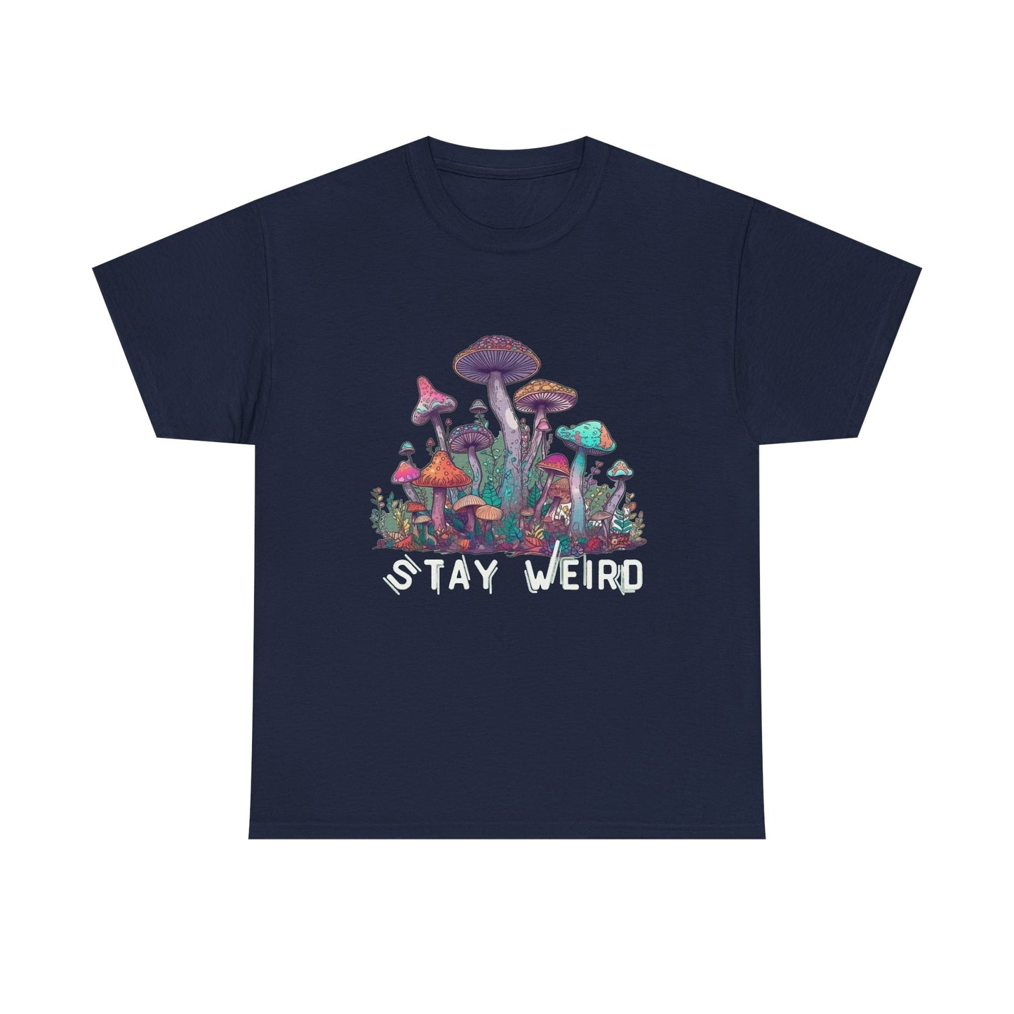 Trippy Mushroom Hunter Tshirt Mystical Graphic Vibe Unisex Stay Weird Retro