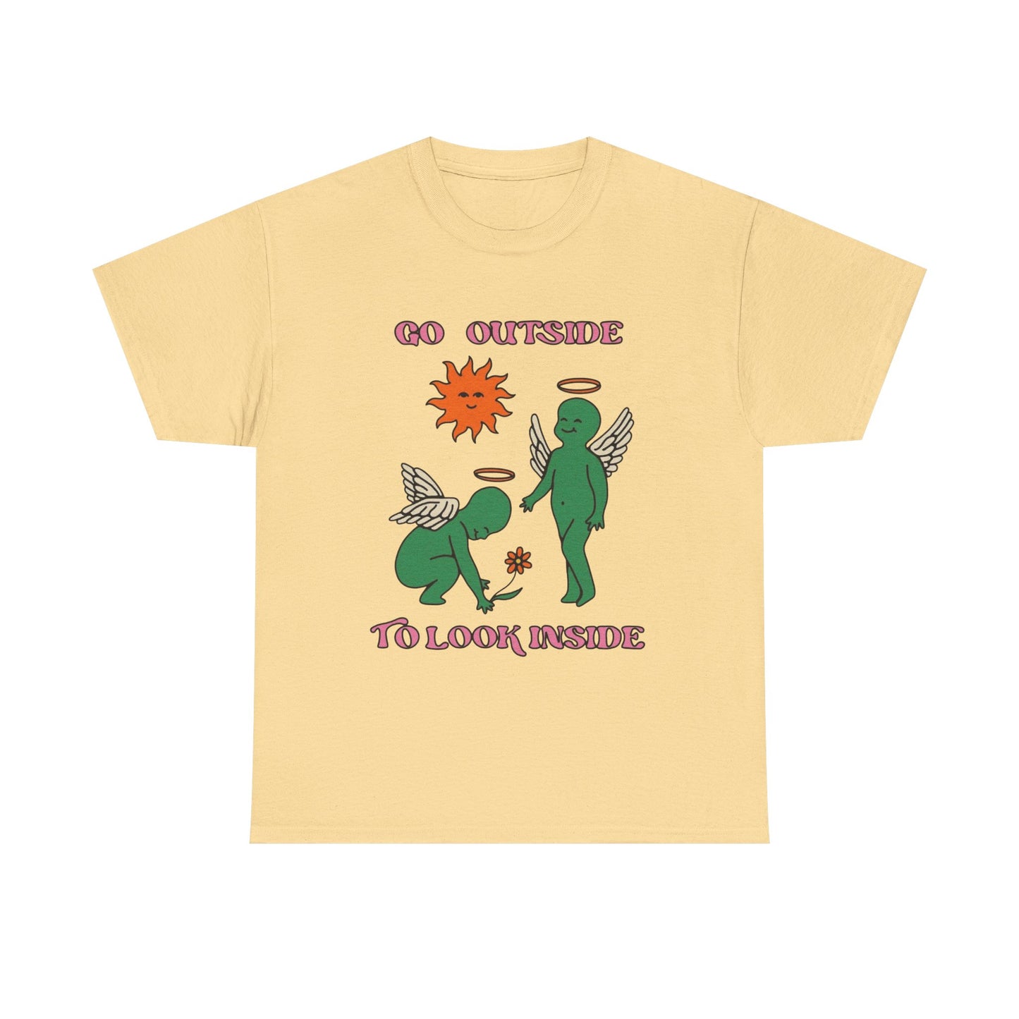 Go Outside To Look Inside Graphic T Shirt NEW Adult Unisex Heavy Cotton Tee