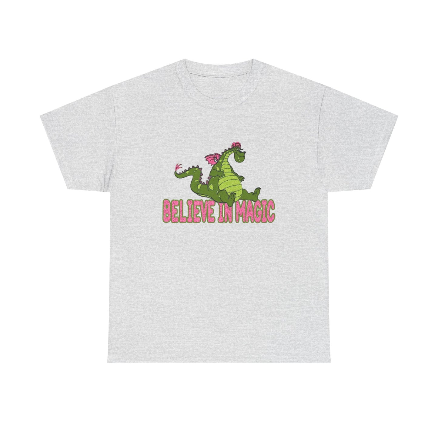 Believe In Magic T Shirt Funny Puff the Magic Dragon Graphic Unisex Heavy Cotton