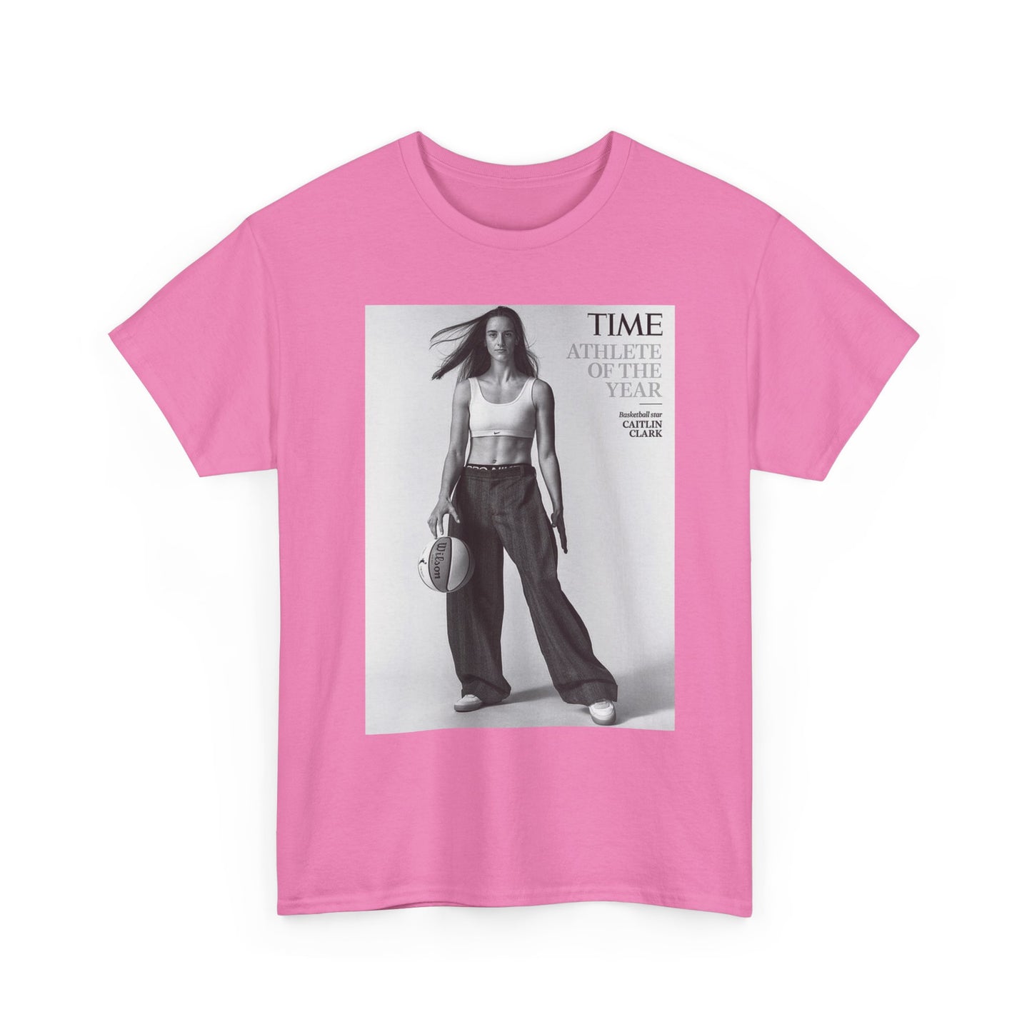 Caitlyn Clark Basketball Cover Graphic T Shirt S-5XL Unisex Heavy Cotton Tee
