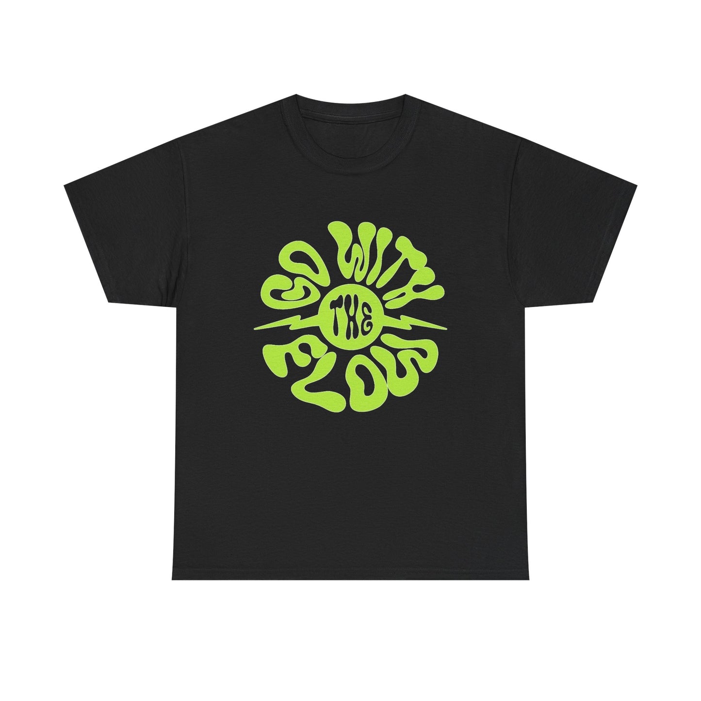 Go With The Flow Graphic T Shirt Unisex Heavy Tee NEW