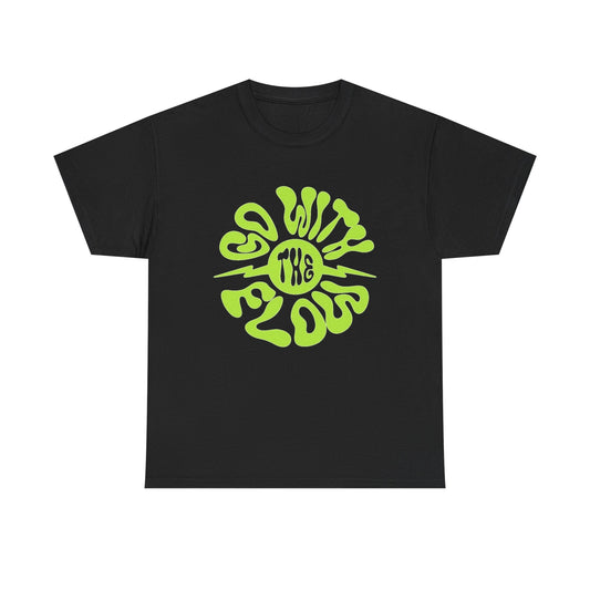 Go With The Flow Graphic T Shirt Unisex Heavy Tee NEW