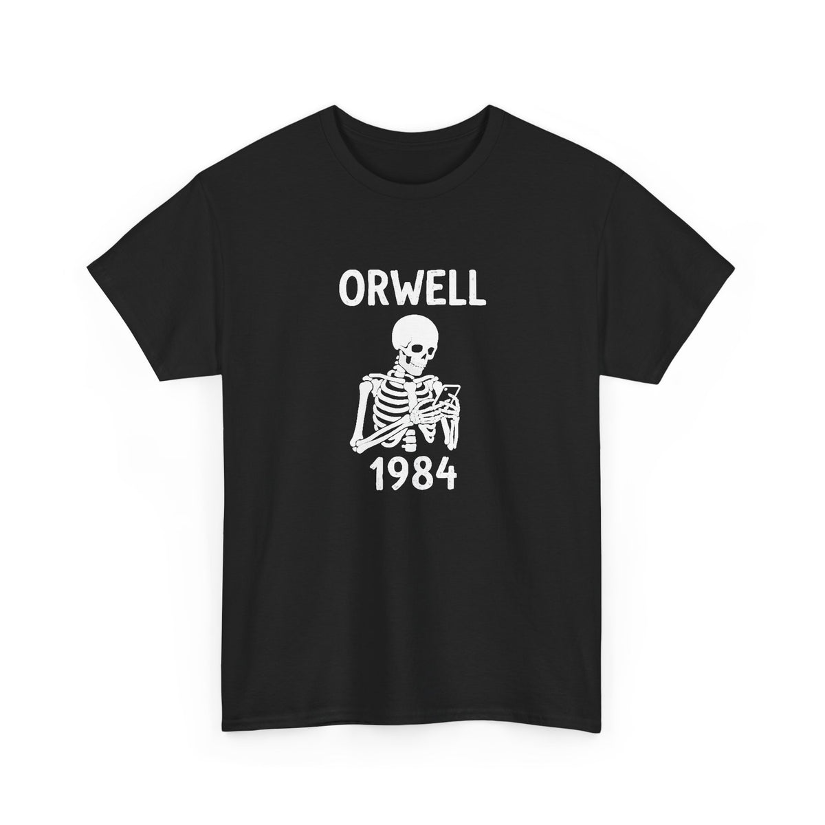 Orwell 1984 Skeleton Tee | Dystopian Literature Shirt Men's Graphic T Shirt