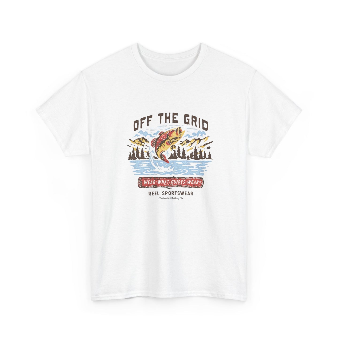 Off The Grid Fishing Graphic T Shirt Unisex Heavy Cotton Tee