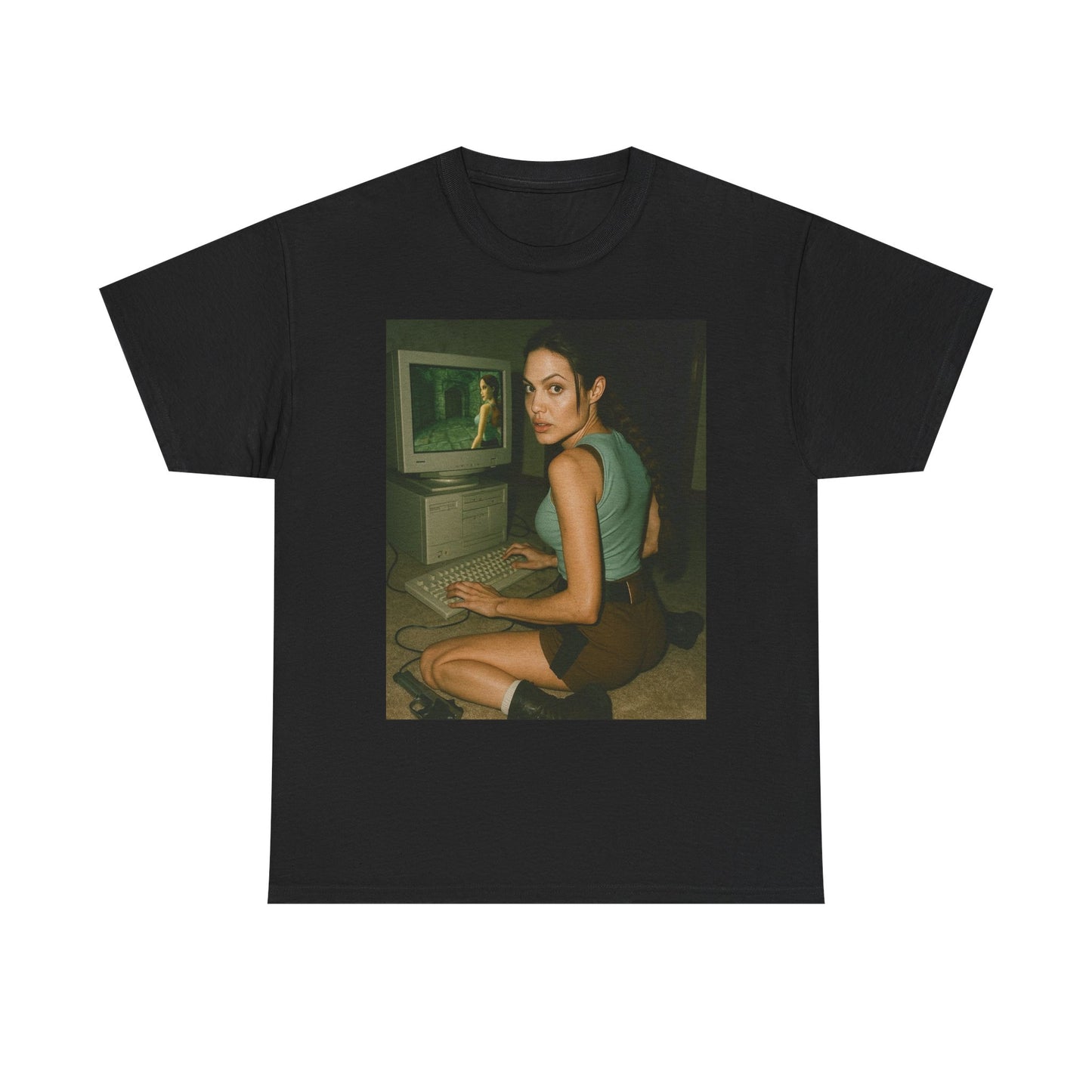 Tomb Raider Graphic T Shirt Vintage Lara Croft 90s Game Unisex Heavy Cotton Tee