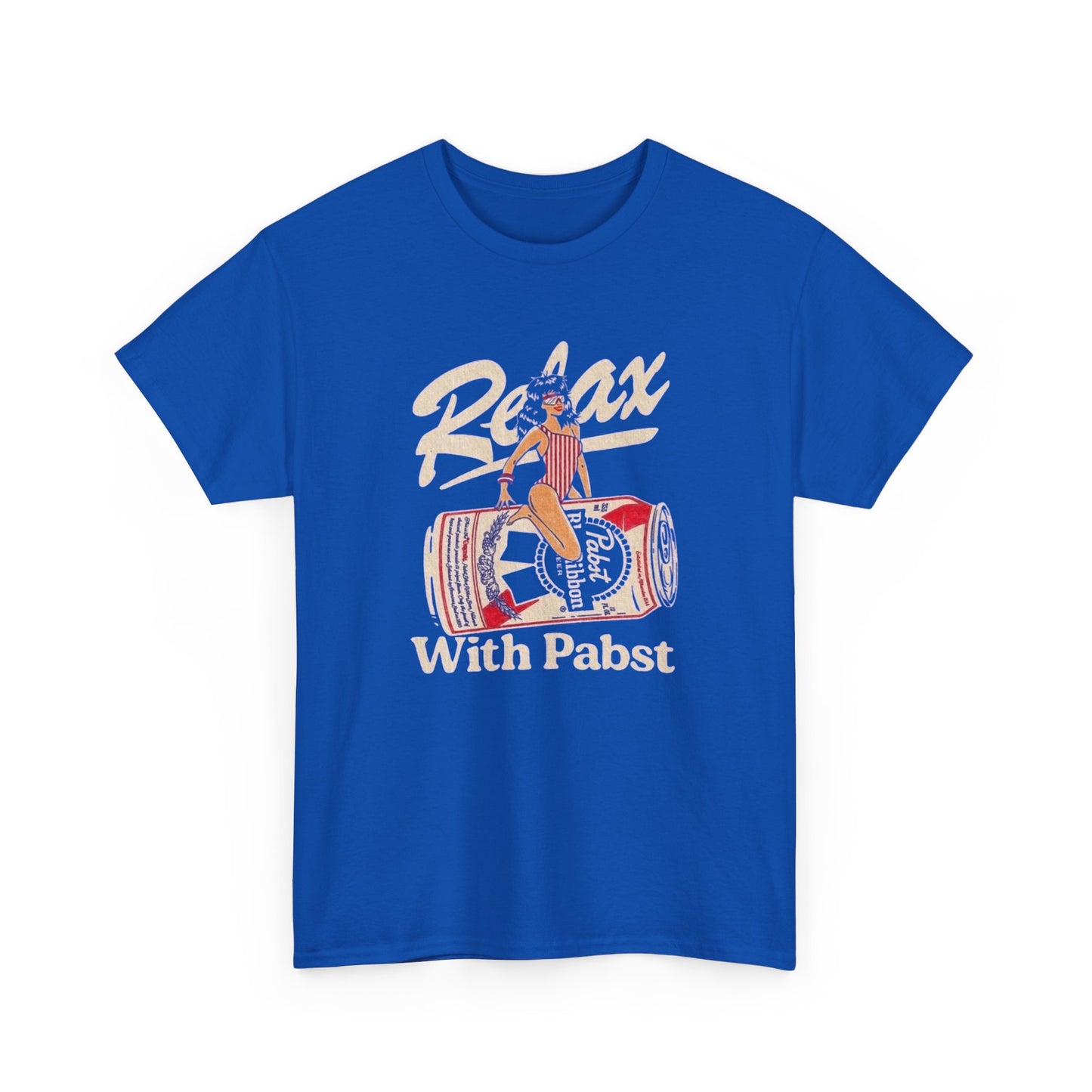 Relax With Pabst Vintage 90s Graphic T-Shirt Comfy Cotton Tee Brand NEW
