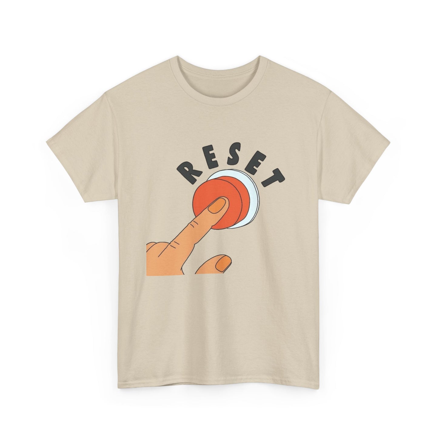 Hit The Reset Button Graphic T Shirt NEW Unisex Heavy Cotton Tee