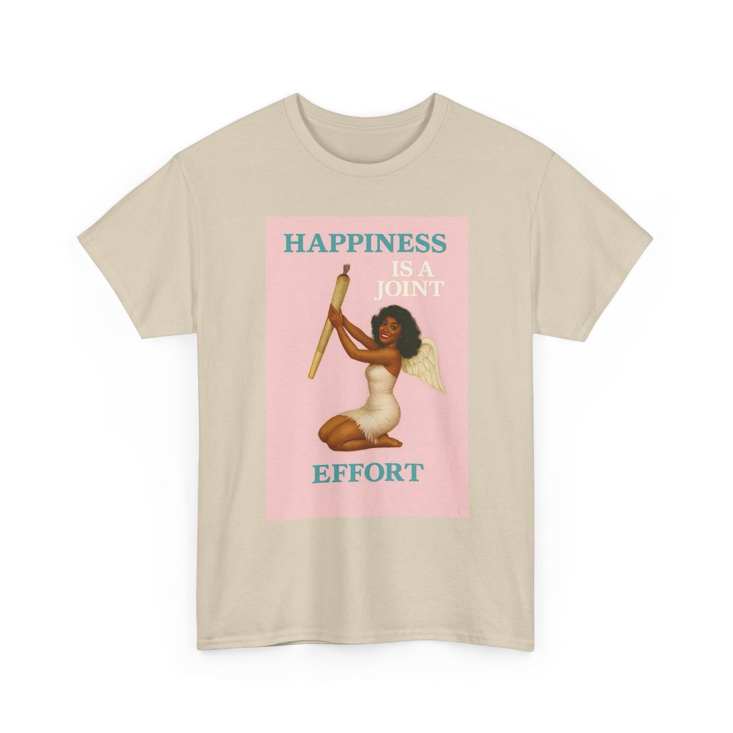 Happiness Is A Joint Effort Graphic T-Shirt Womens Comfy Cotton Tee NEW